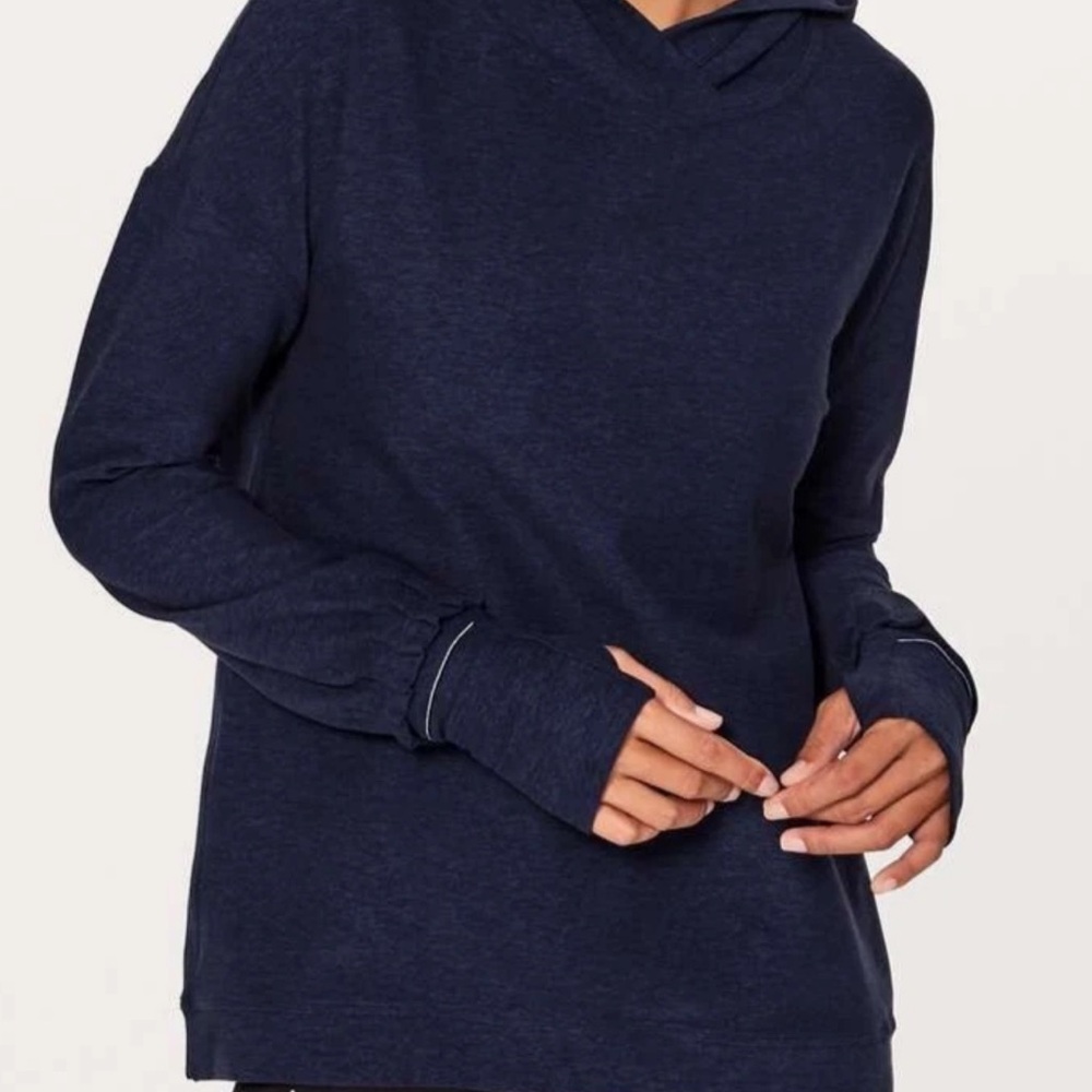 NWT  Lululemon Womens Sz 4 Extra Mile Hoodie Heathered Hero Blue  $108  Retail